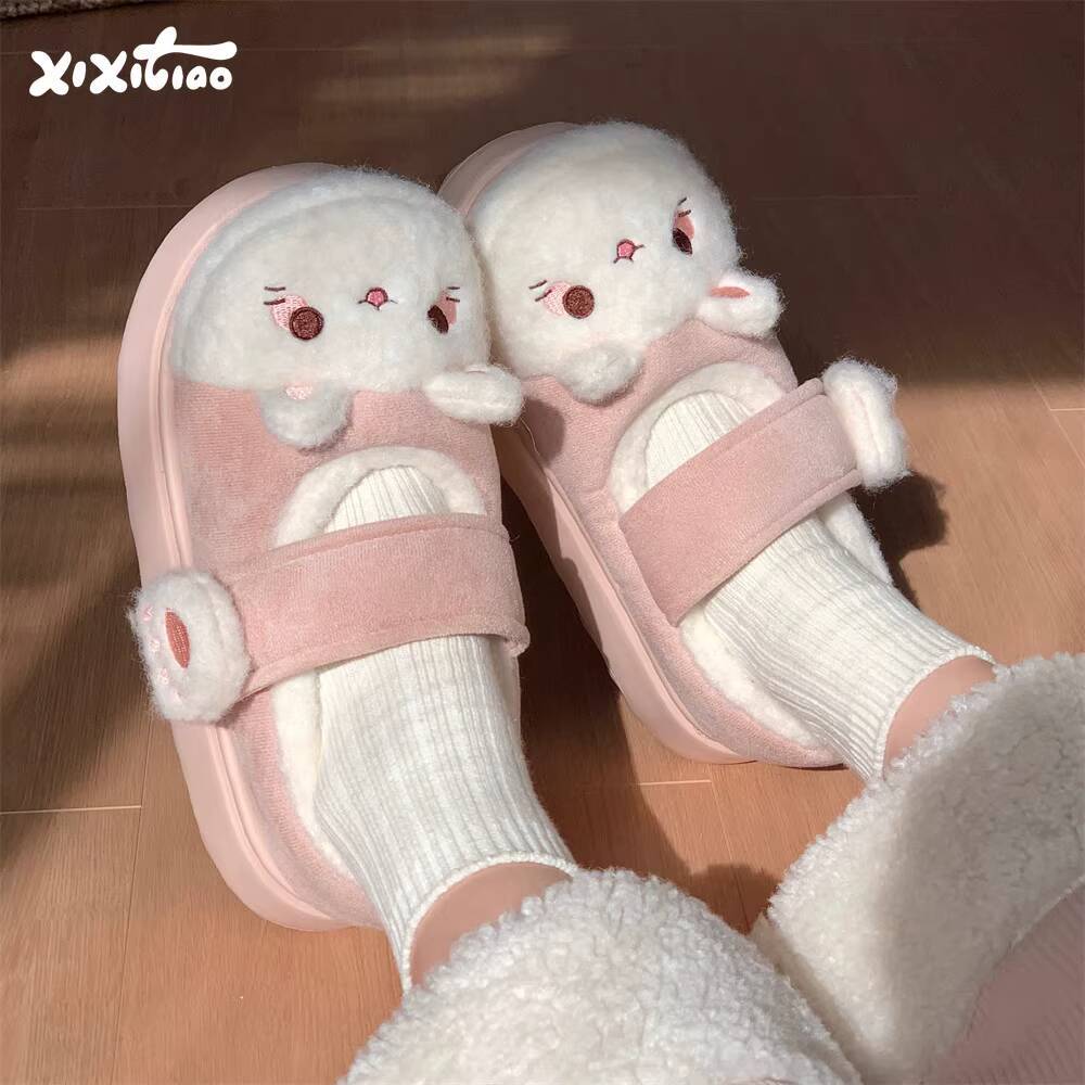 Women Shoes For Winter - Winter Home Slippers Soft Cute Cat