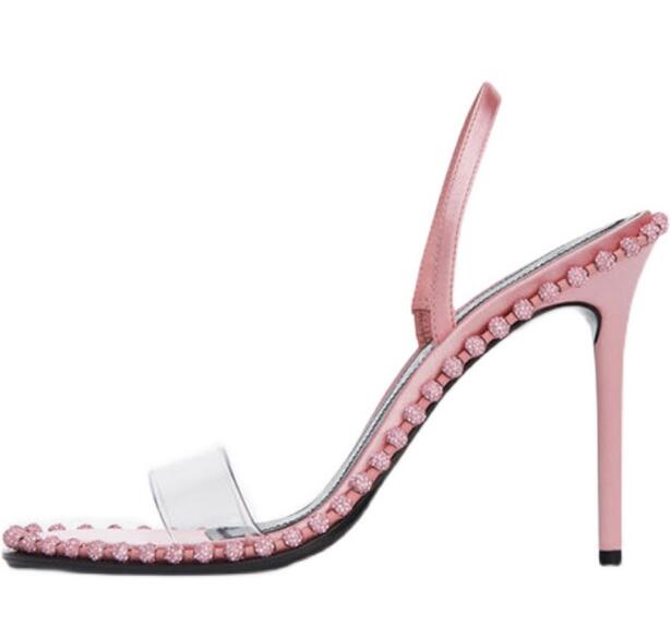 Clear Strap Heel - Summer Girls Pink Black White Clear