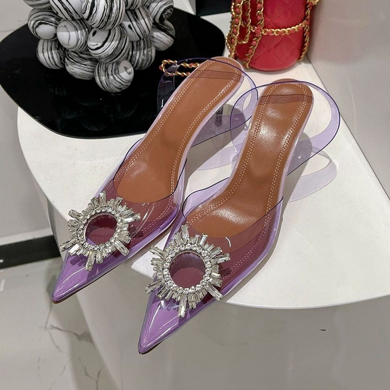 Clear Strap Heel - Pointed Toe Clear PVC Thin High