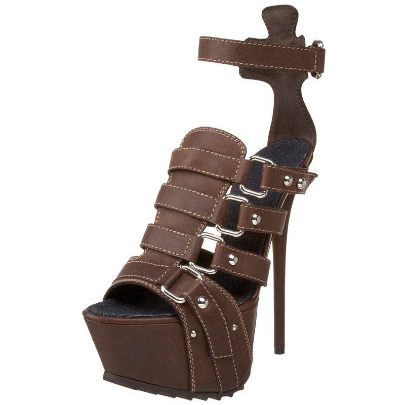 Women'S Shoes Peep Toe - Plaftorm Metal Rivet Buckle Straps Sandals
