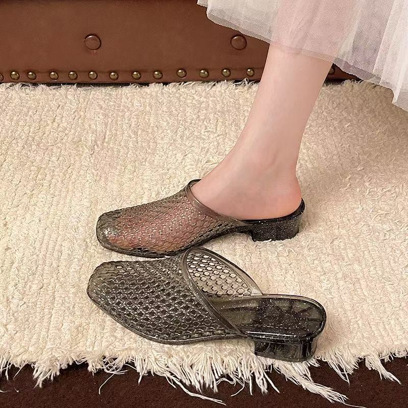 Jelly Sandal Women - Summer Women Crystal Wedge Slip-On Sandals