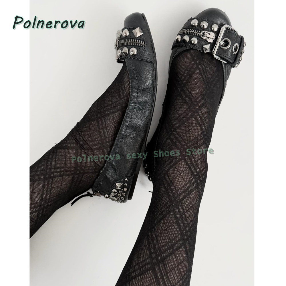 Women'S Shoes Large - Rivet Belt Buckle Mary Jane Shoes