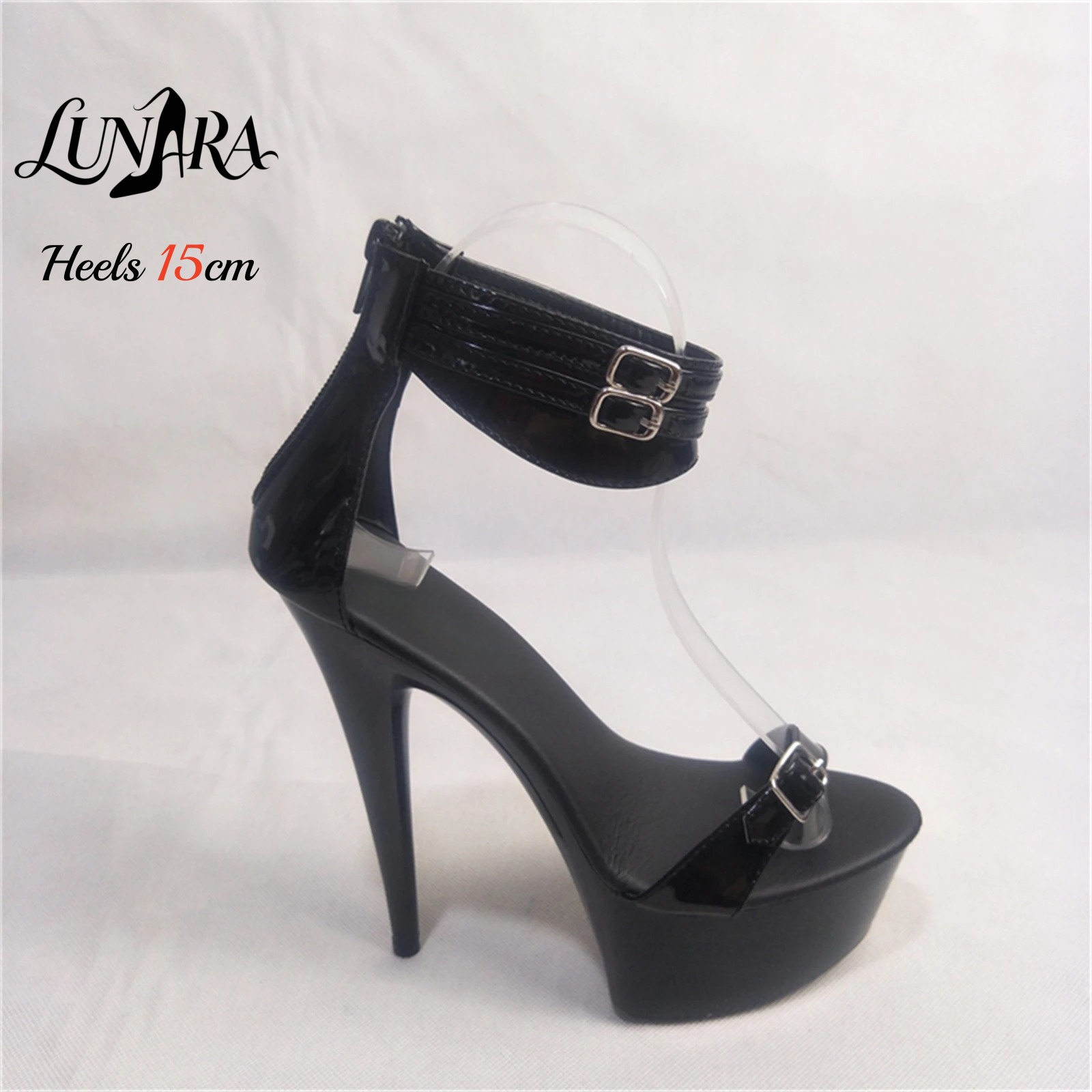 15cm Black Patent PU High Heel - огляд і ціна Women'S Shoes Peep Toe
