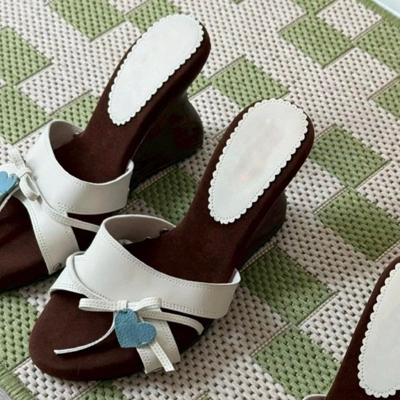 Women's Heart Bow Wedge Heel S - огляд і ціна Women Shoes Us To Eu