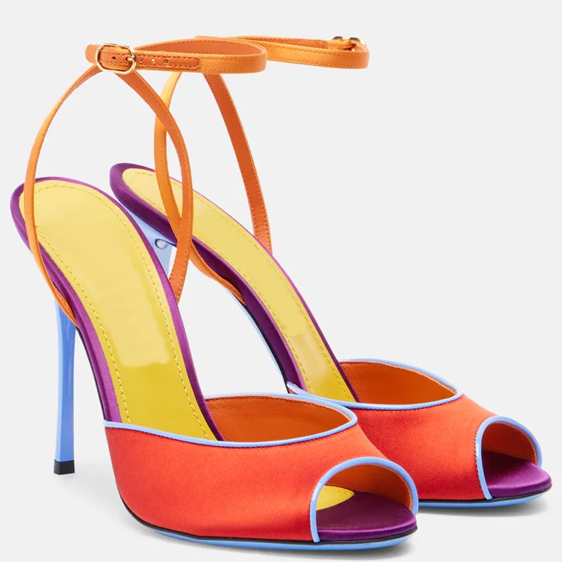 Satin Mixed Colors Peep Toe Sa - огляд і ціна Women'S Shoes Peep Toe