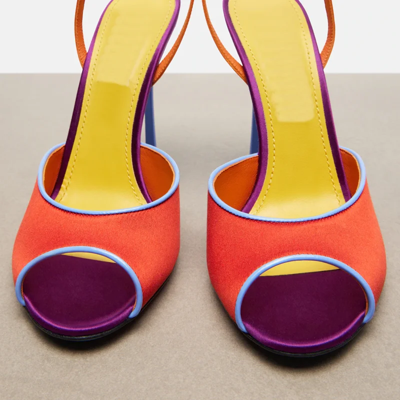 Satin Mixed Colors Peep Toe Sa - огляд і ціна Women'S Shoes Peep Toe