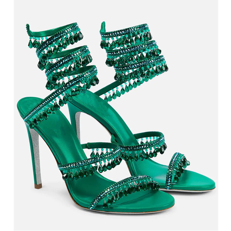 Sexy Green Crystal Fringe Stil - огляд і ціна Women'S Shoes Peep Toe