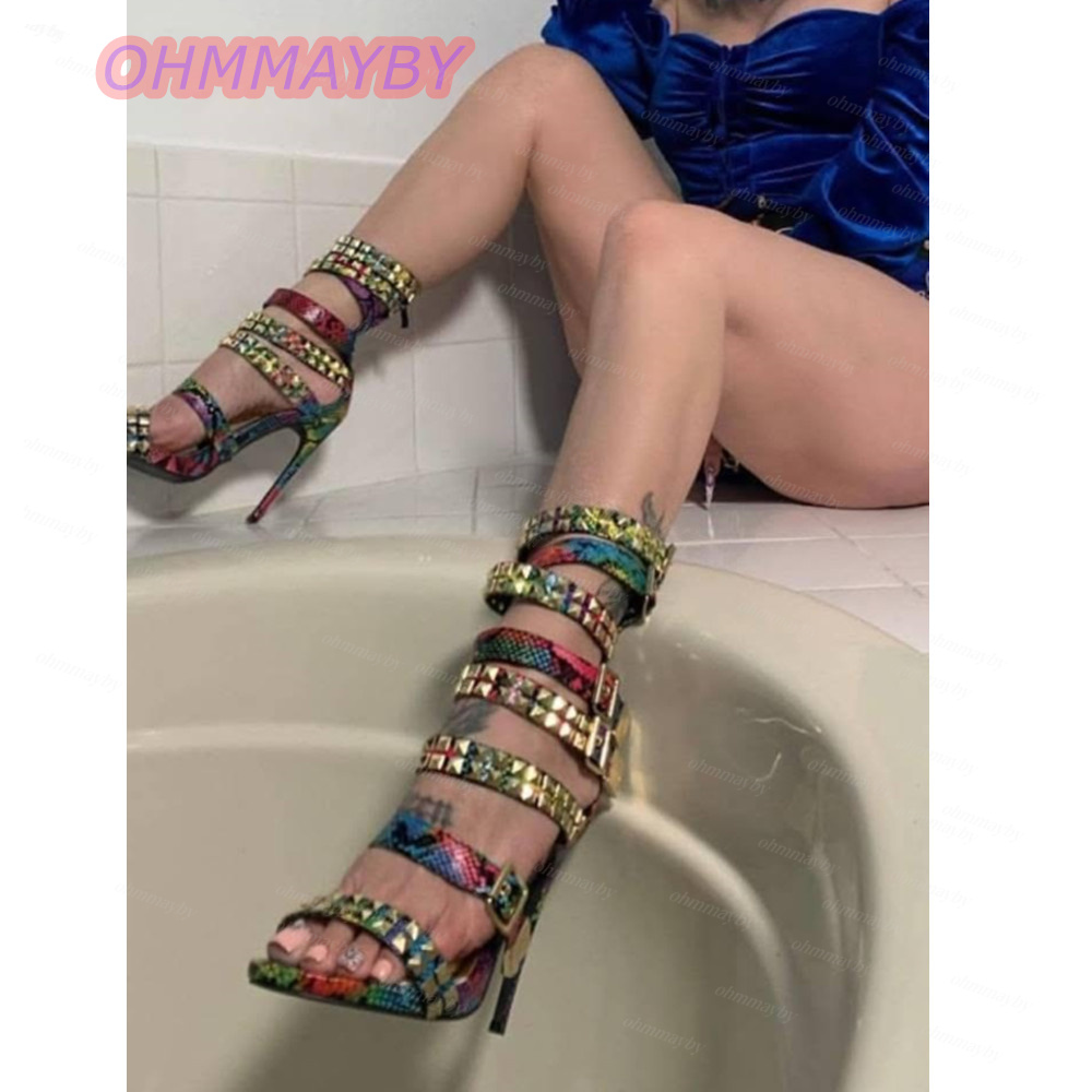 Women Multicolor Snake Print S - огляд і ціна Women Shoes Us To Eu