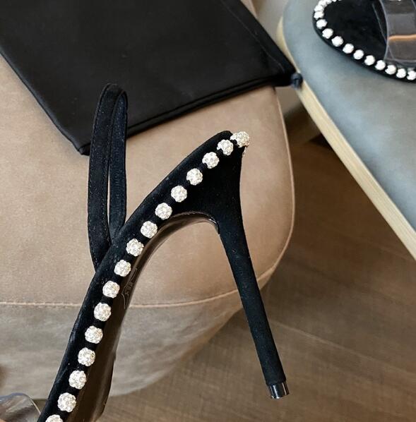 Summer Girls Pink Black White  - огляд і ціна Clear Strap Heel
