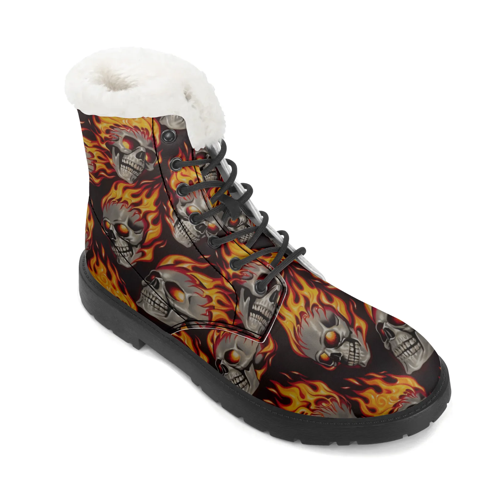 Fire Skull Patterns Snow Boots - огляд і ціна Women Shoes Us To Eu