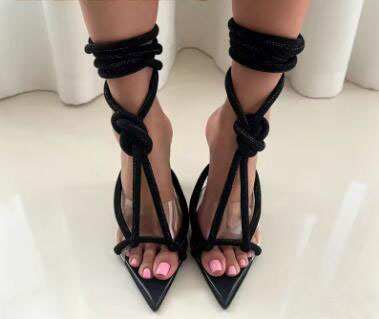 Beige White Black Clear PVC Ro - огляд і ціна Clear Strap Heel