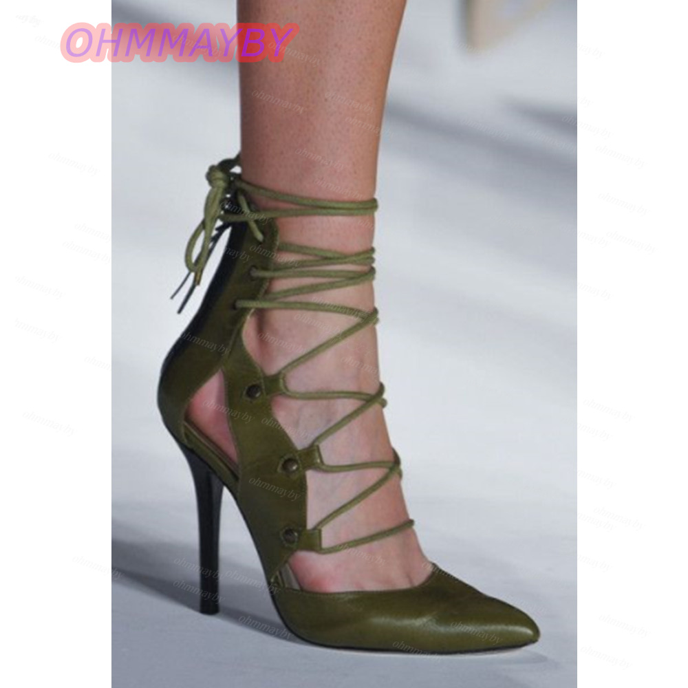 Women Olive Green Lace Up Pump - огляд і ціна Women Shoes Us To Eu