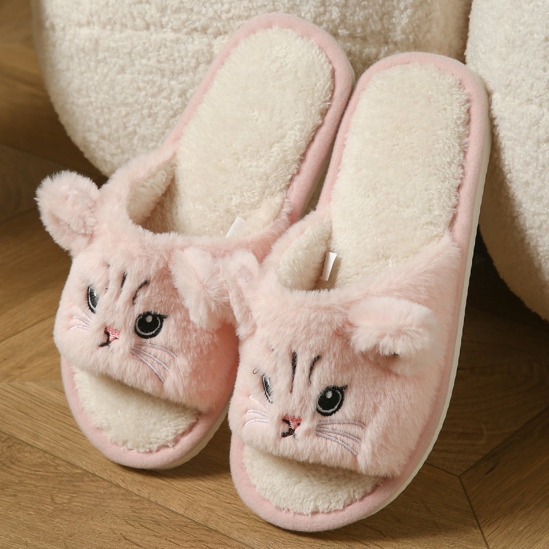 Cute Cat Plush Flip Flops For  - огляд і ціна Women Shoes For Winter
