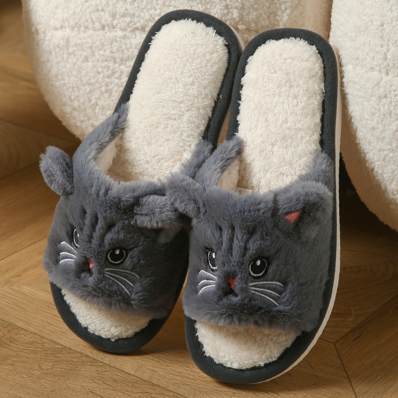 Cute Cat Plush Flip Flops For  - огляд і ціна Women Shoes For Winter