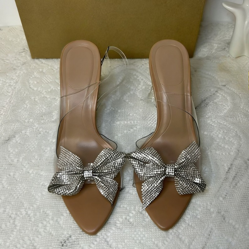 Clear PVC Rhinestone Bow Heels - огляд і ціна Jelly Sandal Women