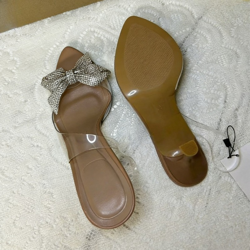 Clear PVC Rhinestone Bow Heels - огляд і ціна Jelly Sandal Women
