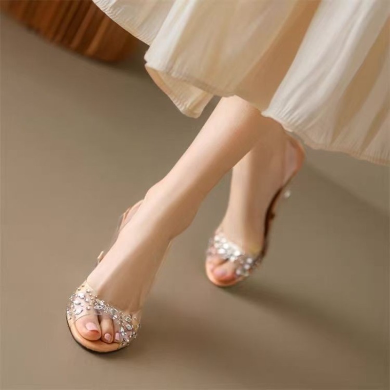 New Summer Clear PVC Peep Toe  - огляд і ціна Clear Strap Heel