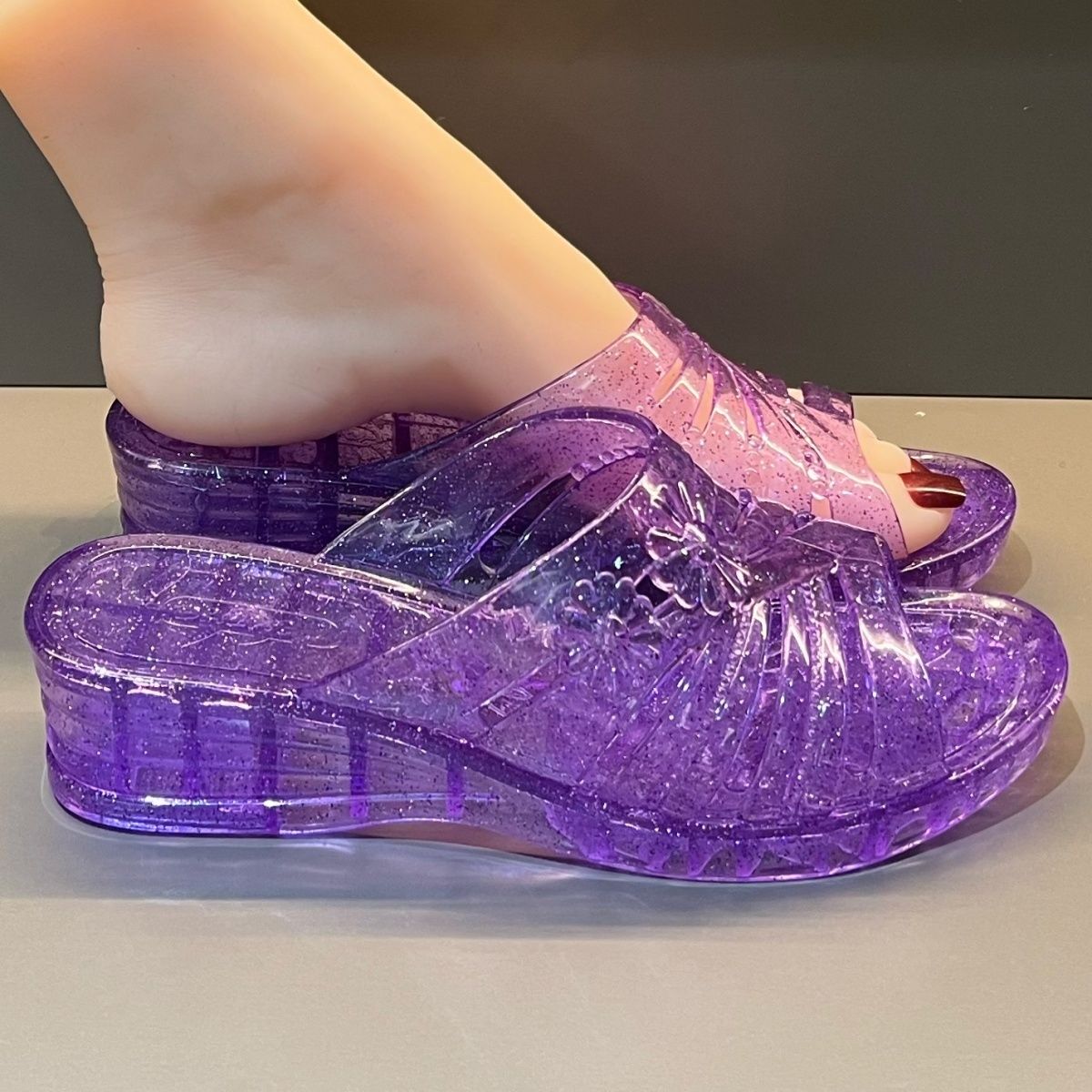 WFashion Purple Glitter Jelly  - огляд і ціна Jelly Sandal Women