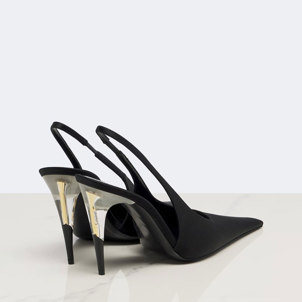 Women Satin Pointed‑Toe Stilet - огляд і ціна Clear Strap Heel
