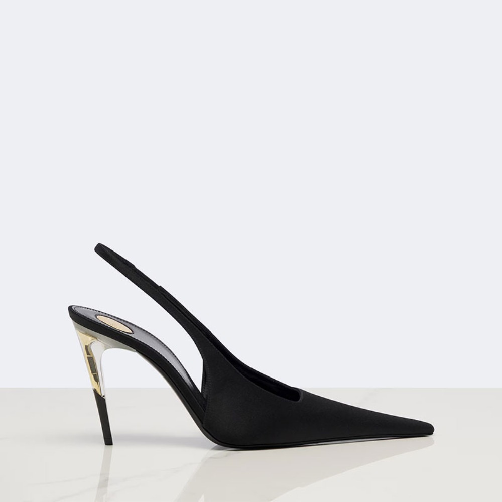 Women Satin Pointed‑Toe Stilet - огляд і ціна Clear Strap Heel